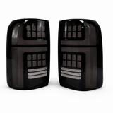 Triton MR full LED tail light close-up, new style lit showing brake and indicator