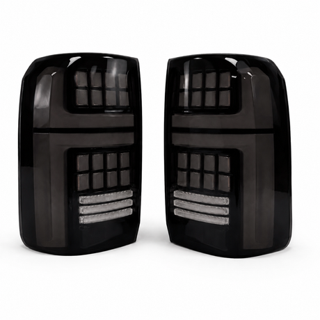 Triton MR full LED tail light close-up, new style lit showing brake and indicator