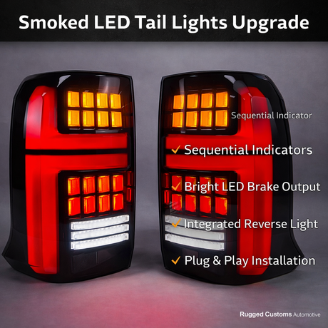 Triton MR smoked LED tail lights, left and right pair unboxed